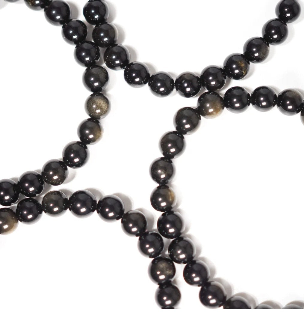 Golden Obsidian Crystal Bracelet - Volcanic Glass