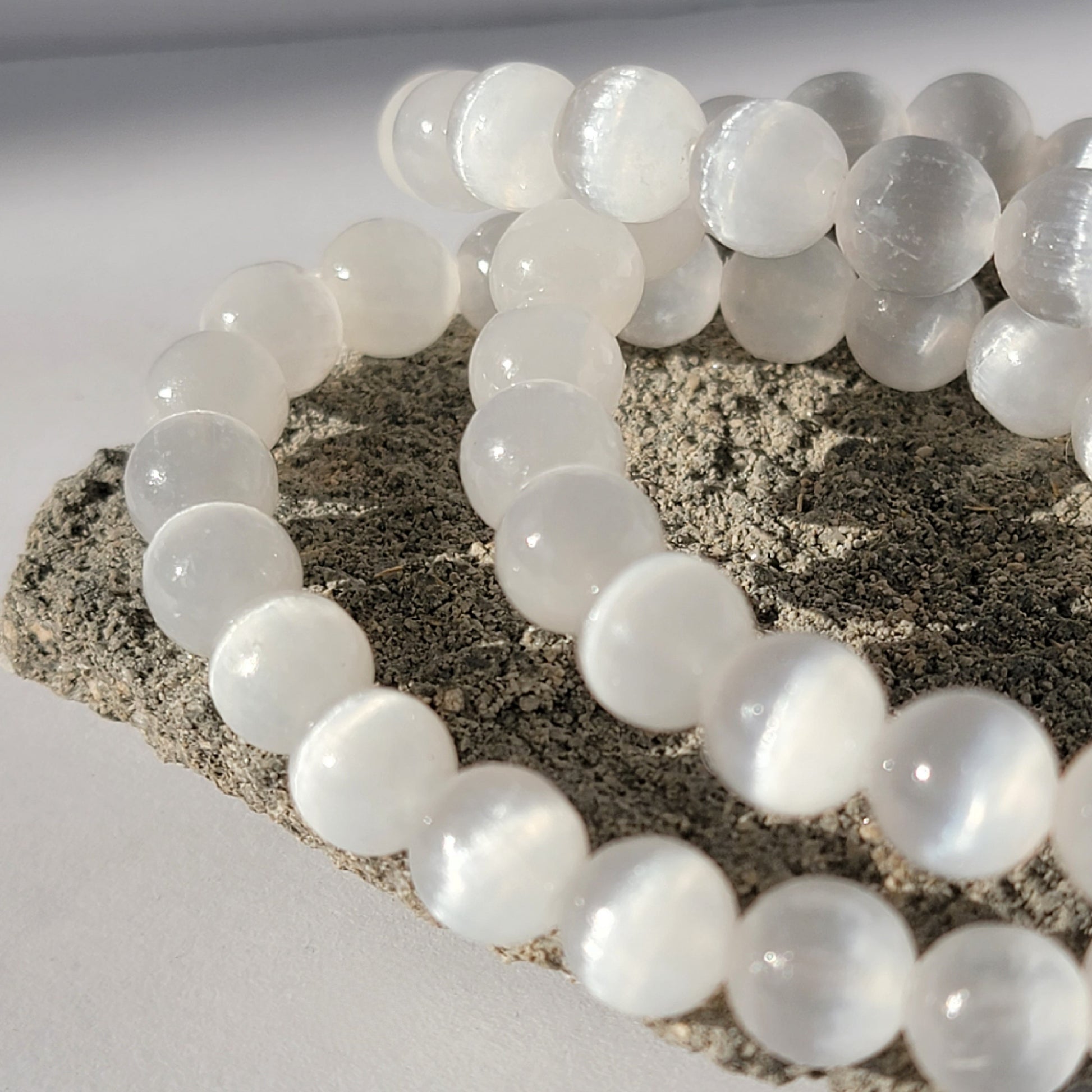 Selenite Satin Spar Crystal Jewelry Bracelet