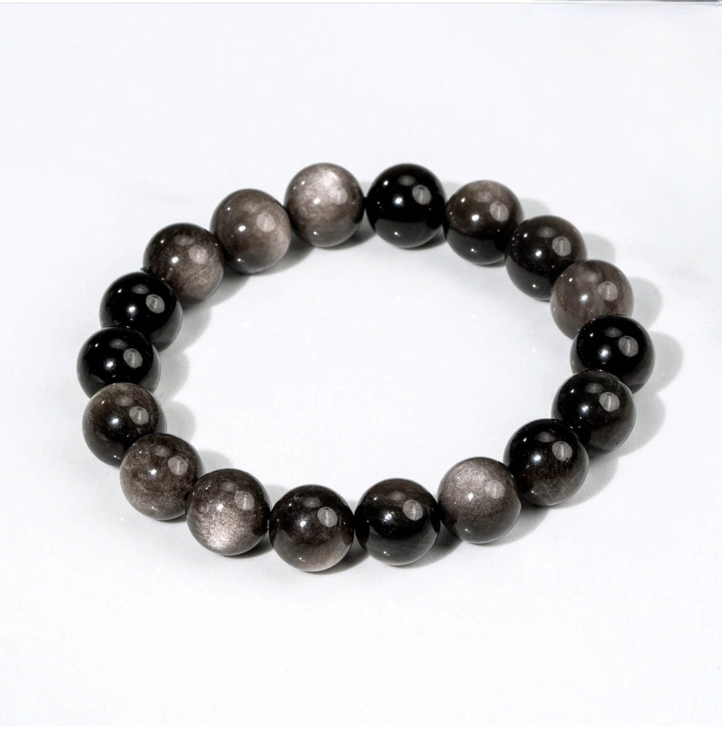 Silver Sheen Obsidian Crystal Bracelet