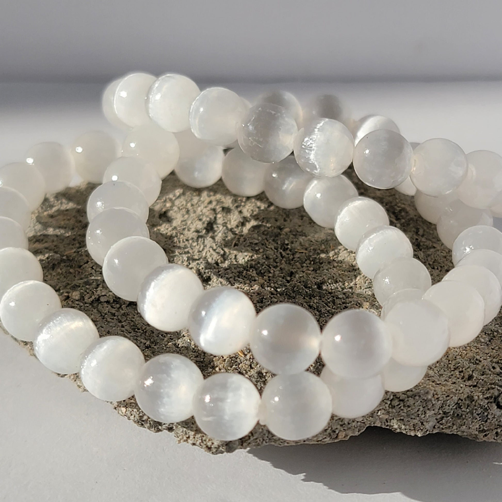 Selenite Satin Spar Crystal Jewelry Bracelet