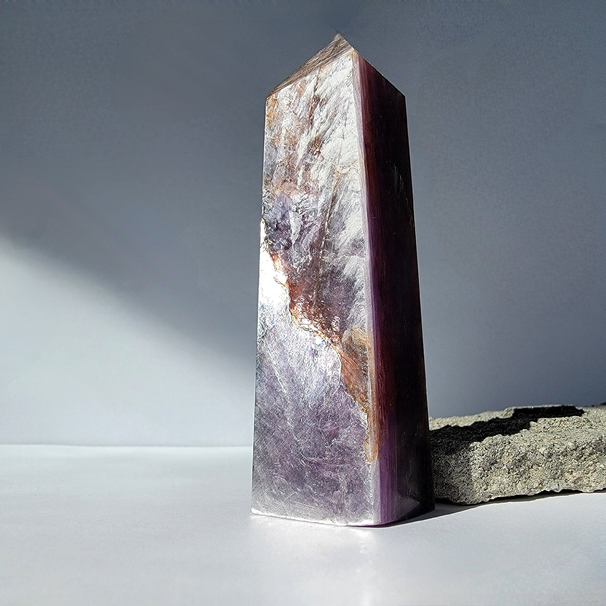 Purple Mica Lepidolite Crystal Tower
