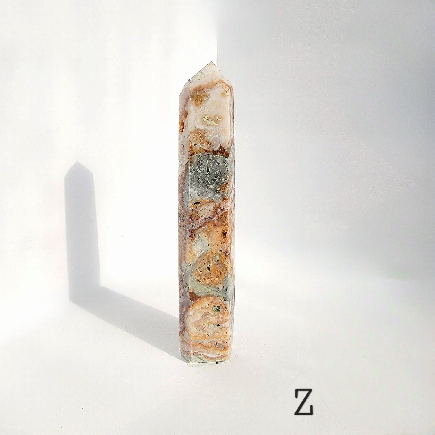 Pink Crazy Lace Agate Crystal Tower