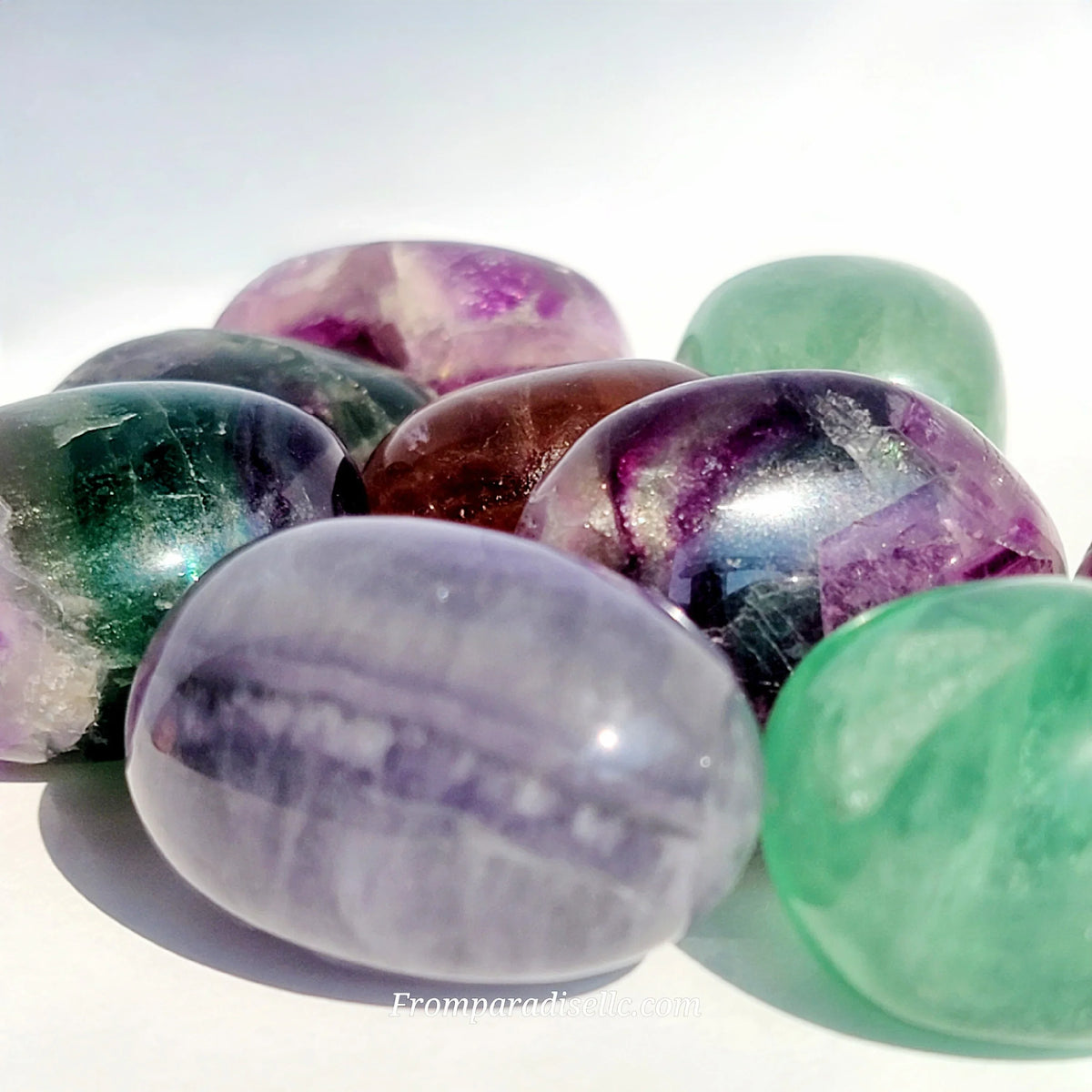 fluorite crystal tumbled stone