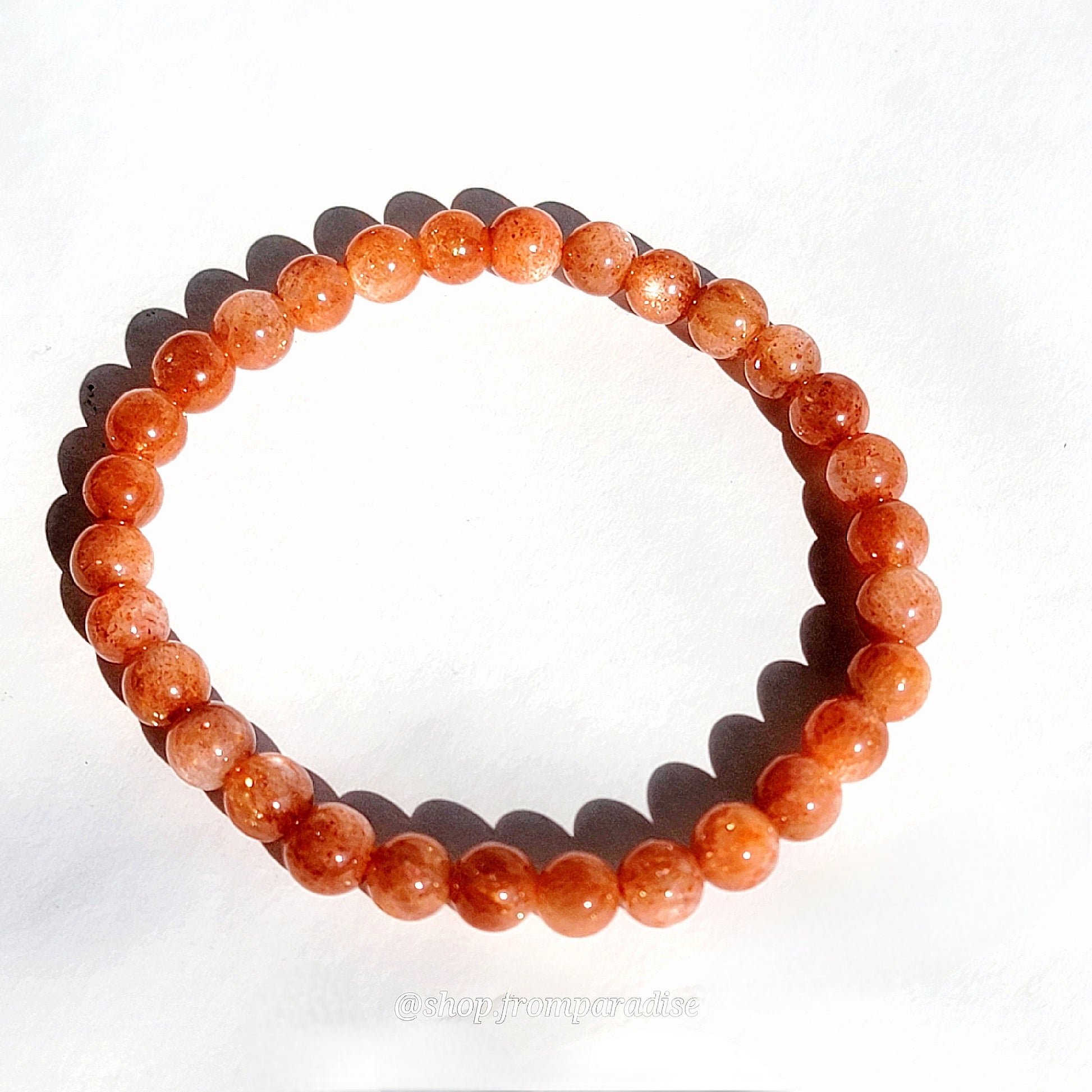 Orange Sunstone Crystal Bracelet Natural Sunstone Gemstone Stretch Bracelet Spiritual Healing Bracelets Anxiety Stress Relief Handmade