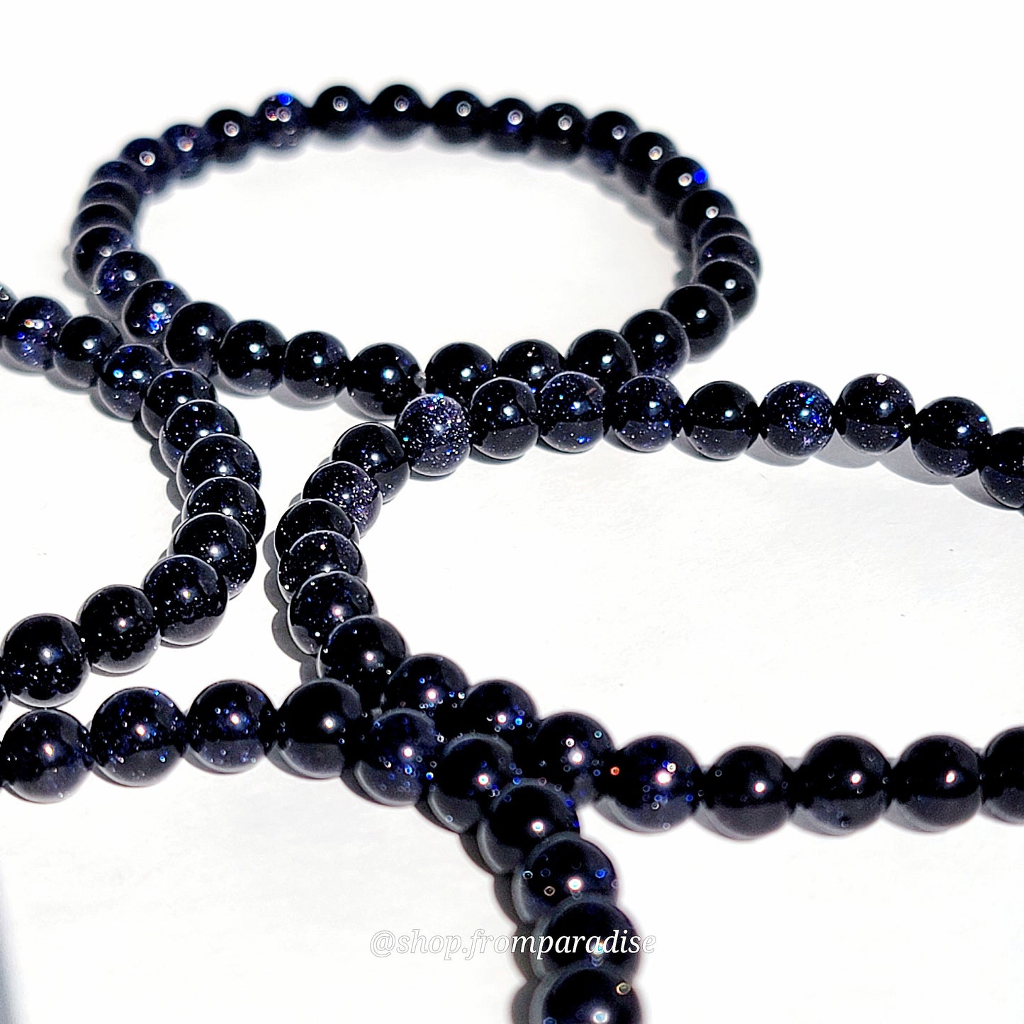 Blue Goldstone Crystal Stretch Bracelet