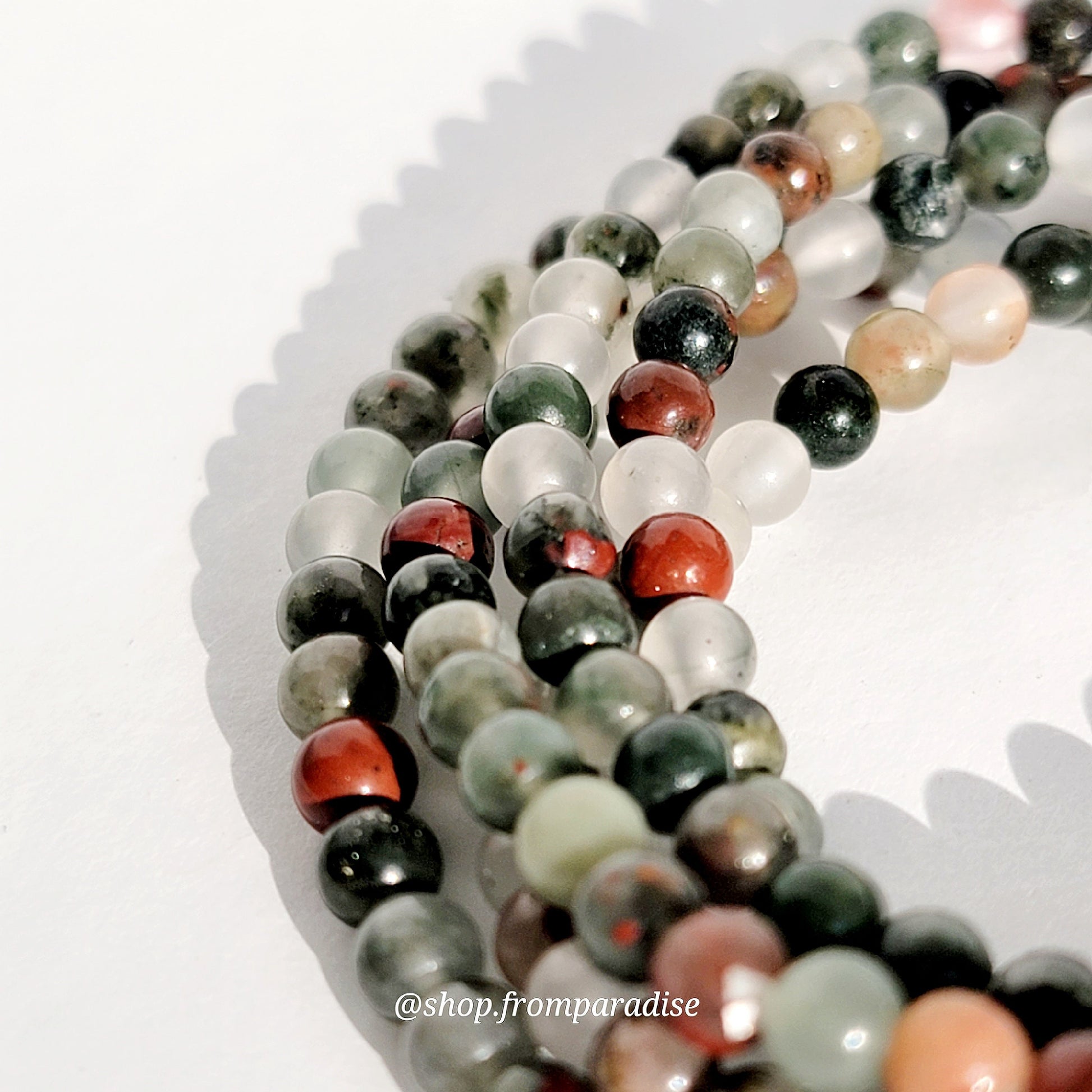 African Bloodstone Crystal Bracelet