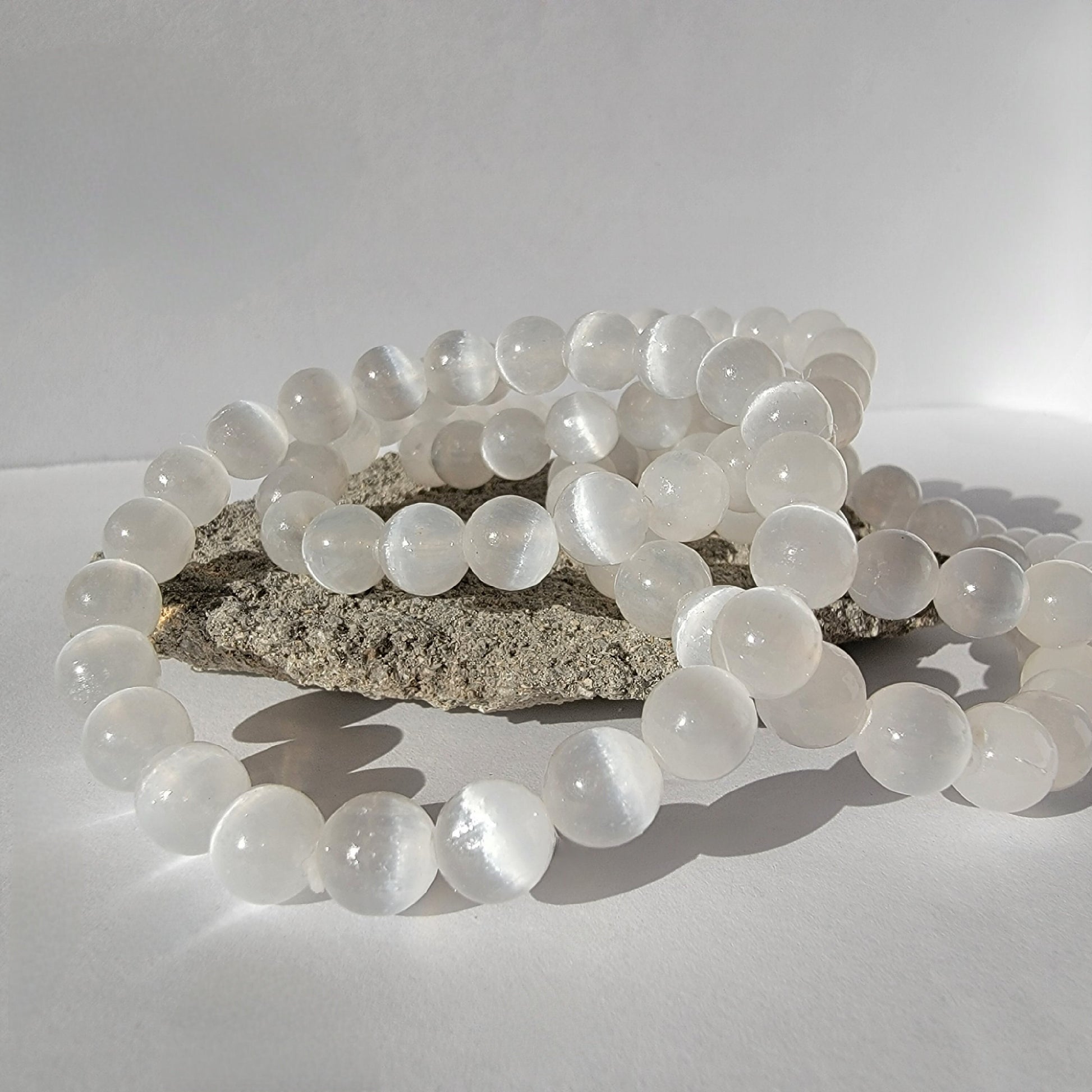 Selenite Satin Spar Crystal Jewelry Bracelet