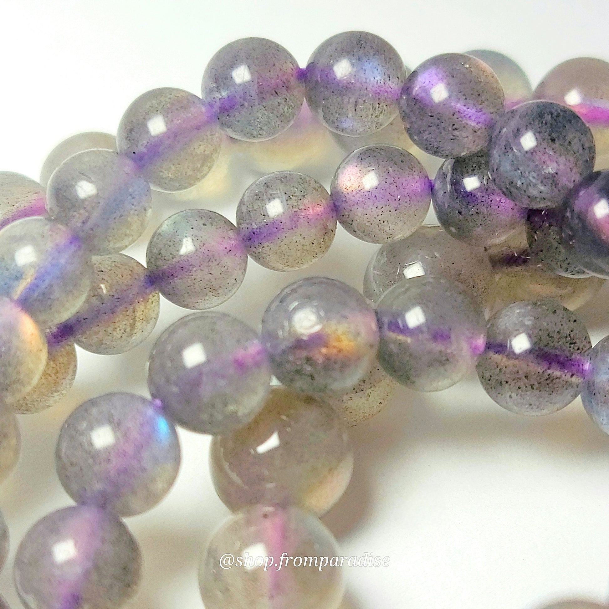 Sunset Pink Purple Labradorite Crystal Bracelet