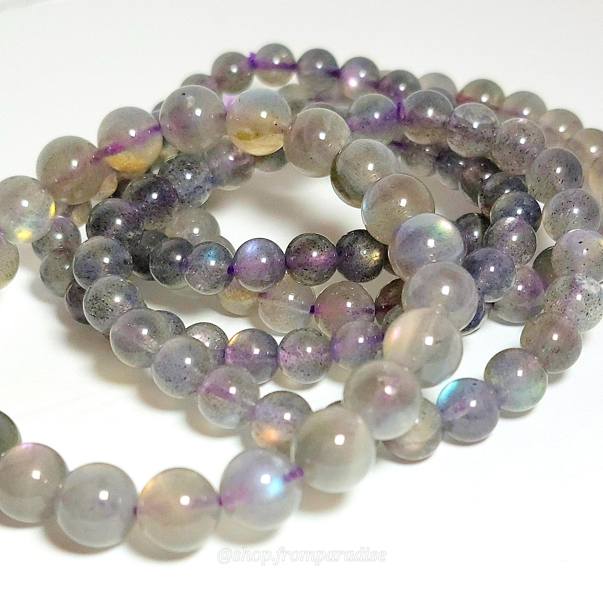 Pink Purple Labradorite Crystal Bracelet