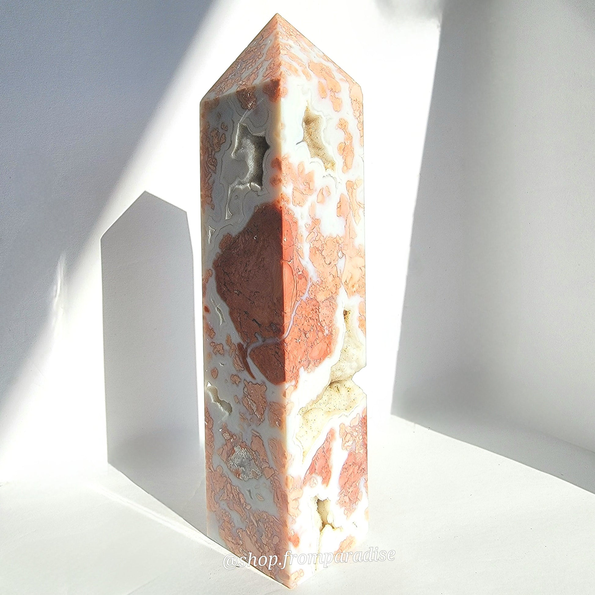 Druzy Pink Agate Crystal Tower