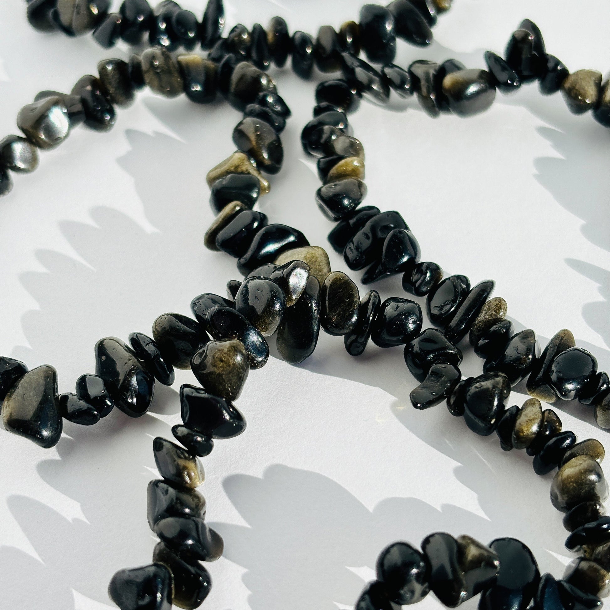 Golden Obsidian Crystal Chip Bracelet