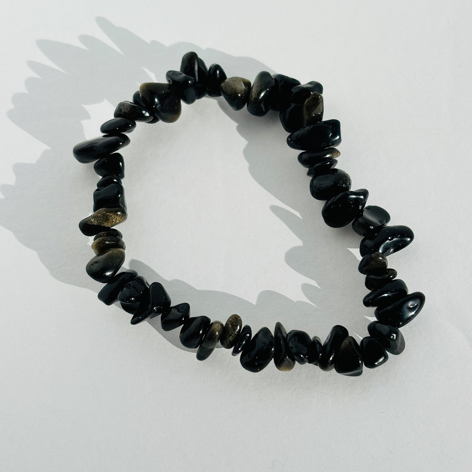 Golden Obsidian Crystal Chip Bracelet