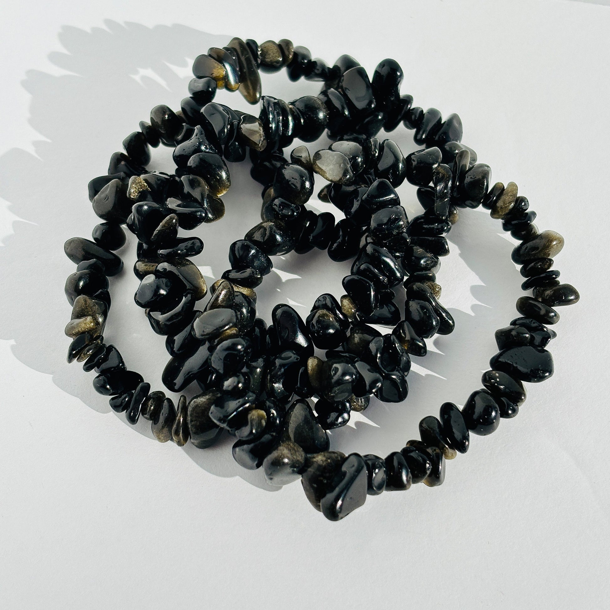 Golden Obsidian Crystal Chip Bracelet