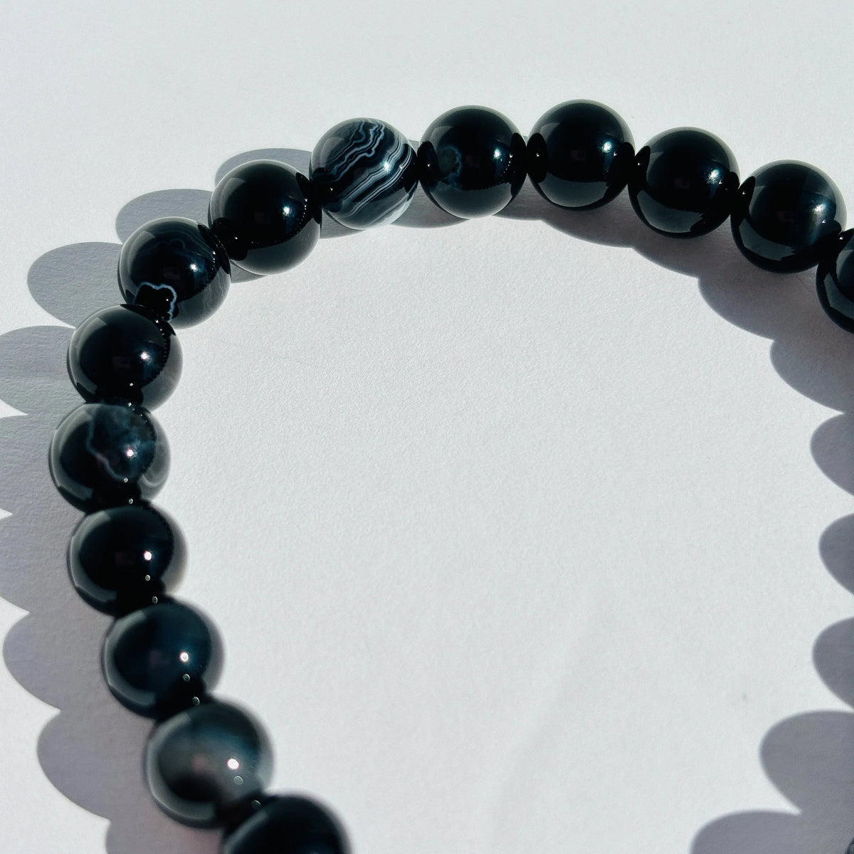 Banded Black Onyx Crystal Handmade Bracelet