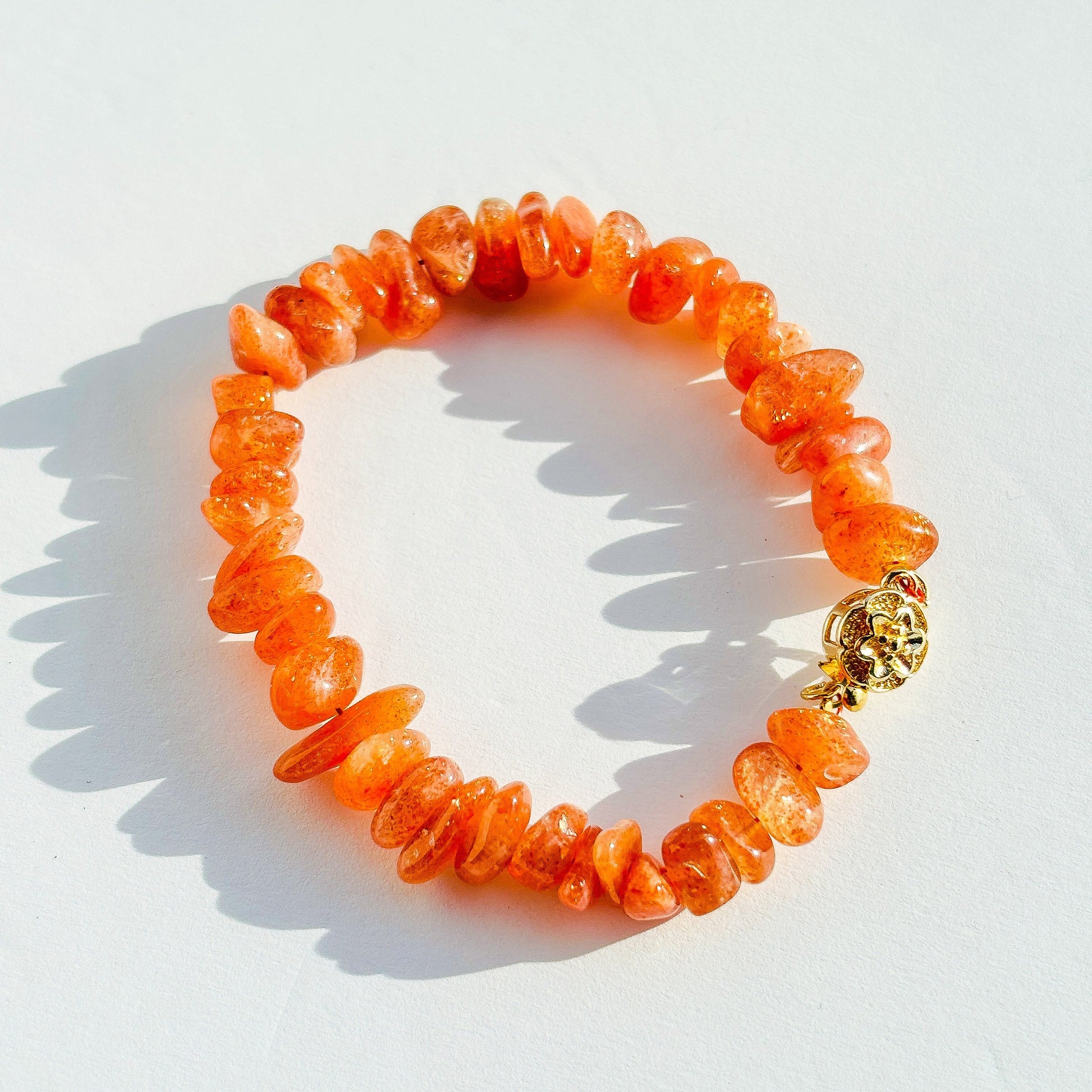 Sunstone Crystal Bracelet Flower Charm Crystal Bracelet