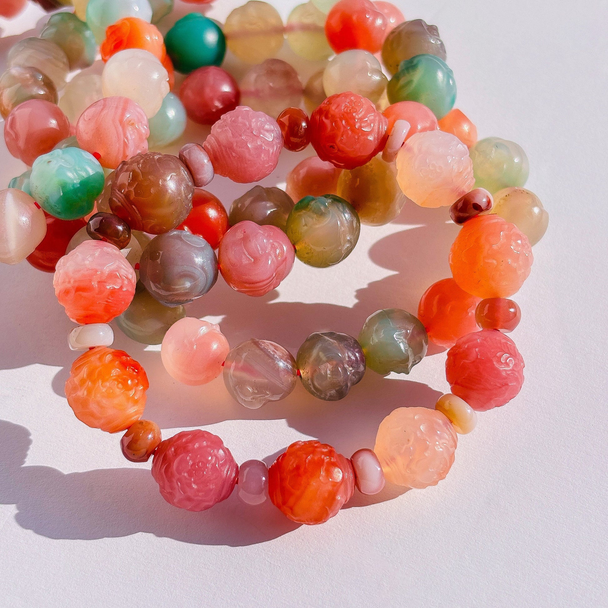 Yan Yuan Agate Smiling Buddha Crystal Bracelet