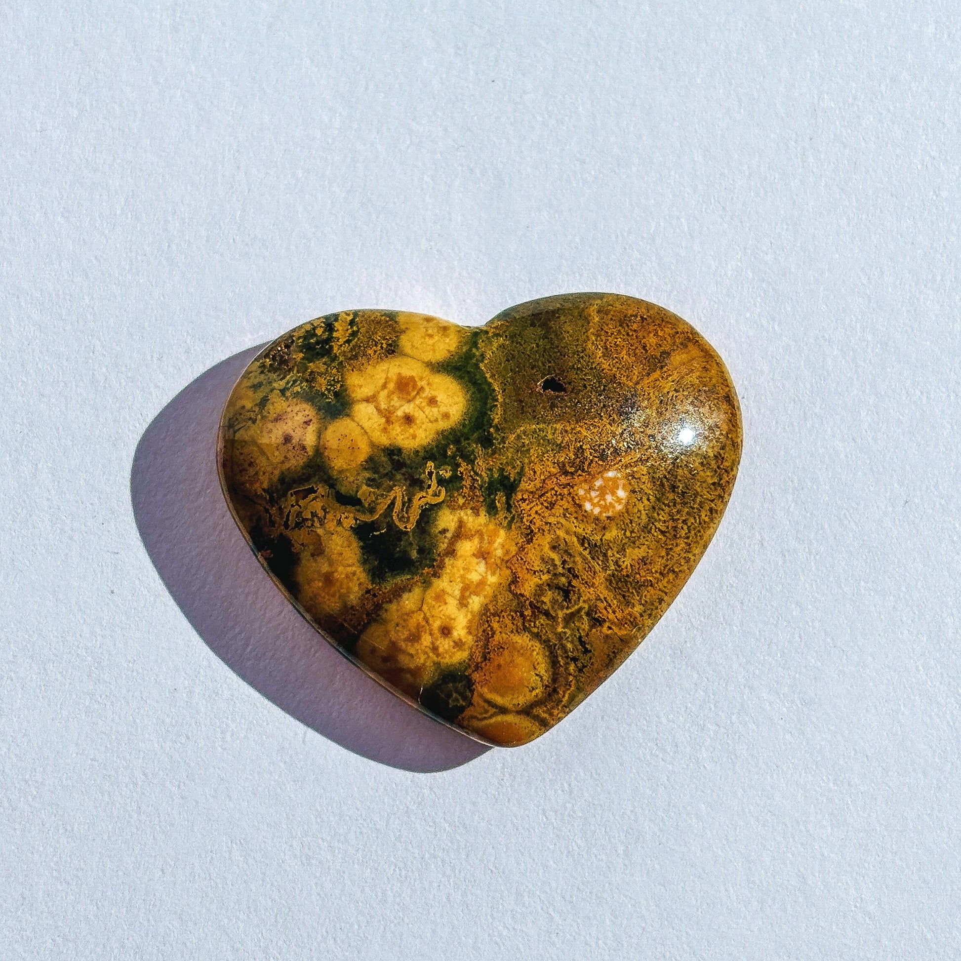 Ocean Jasper Crystal Flat Back Heart Cabochon