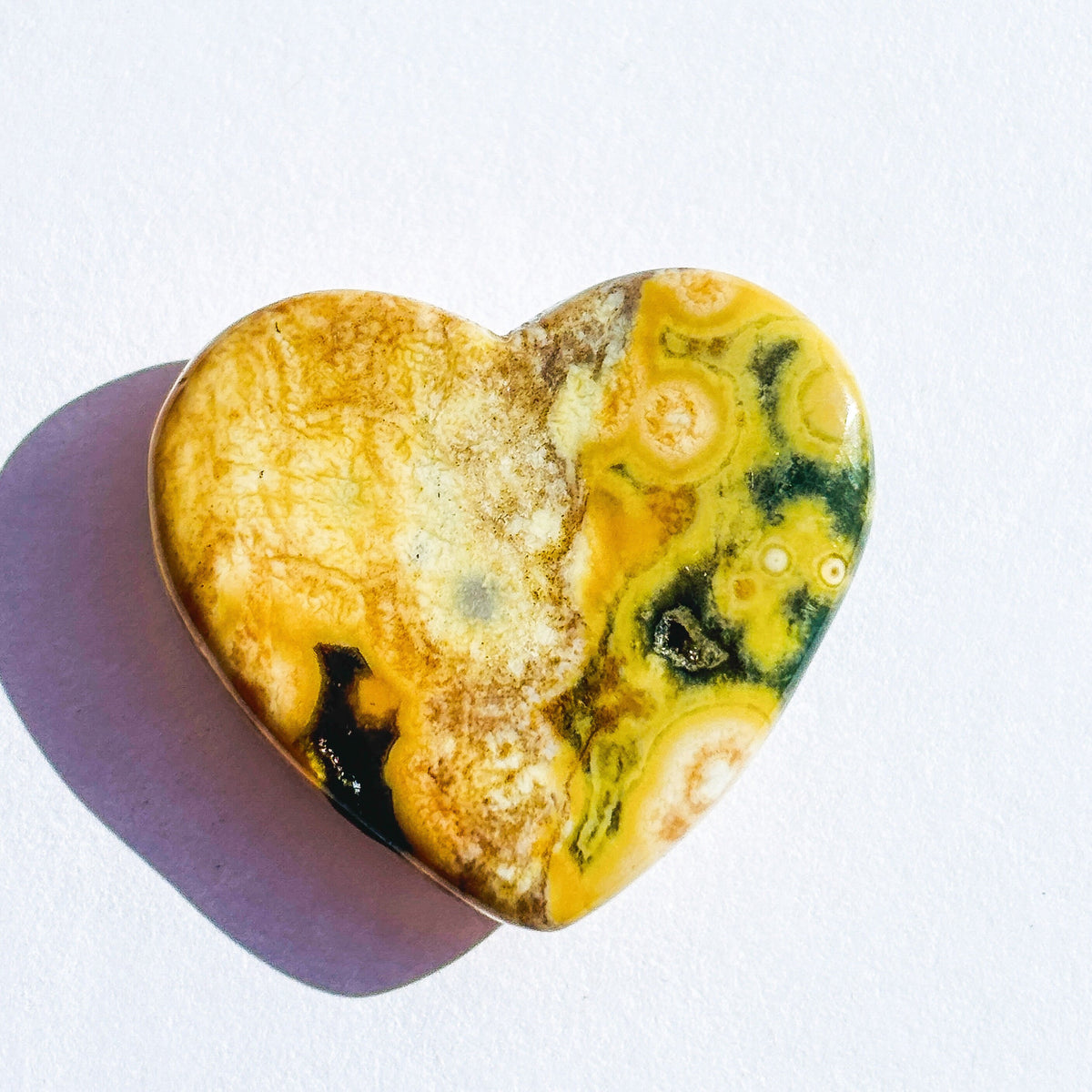 Ocean Jasper Crystal Flat Back Heart Cabochon