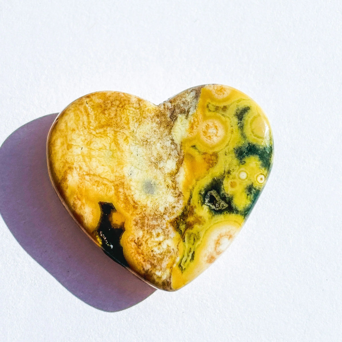 Ocean Jasper Crystal Flat Back Heart Cabochon
