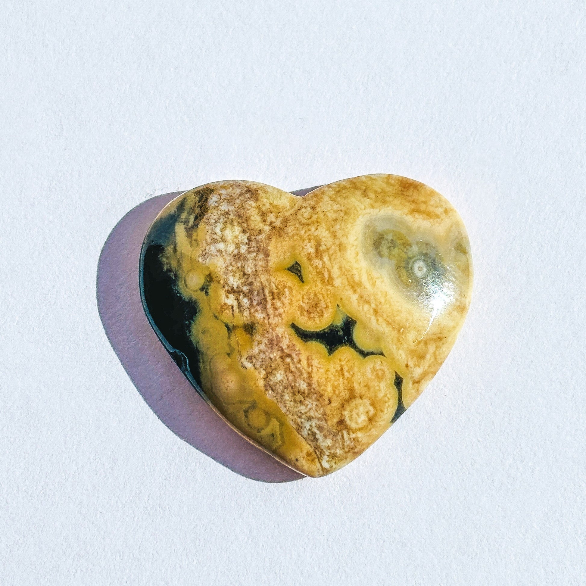 Ocean Jasper Crystal Flat Back Heart Cabochon