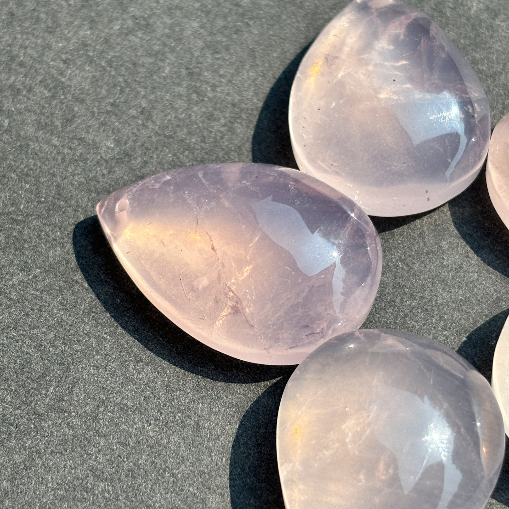 Rose Quartz Flat Back Teardrop Cabochon