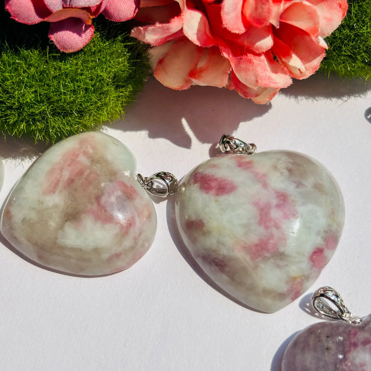Pink Tourmaline Heart Pendant
