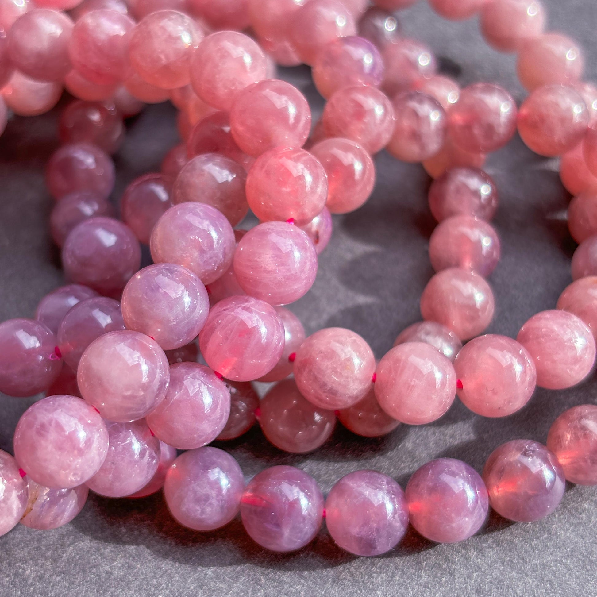 Lavender Rose Quartz Crystal Bracelet - Quartz - Stone of Unconditional Love - Heart Chakra - Handmade Jewelry