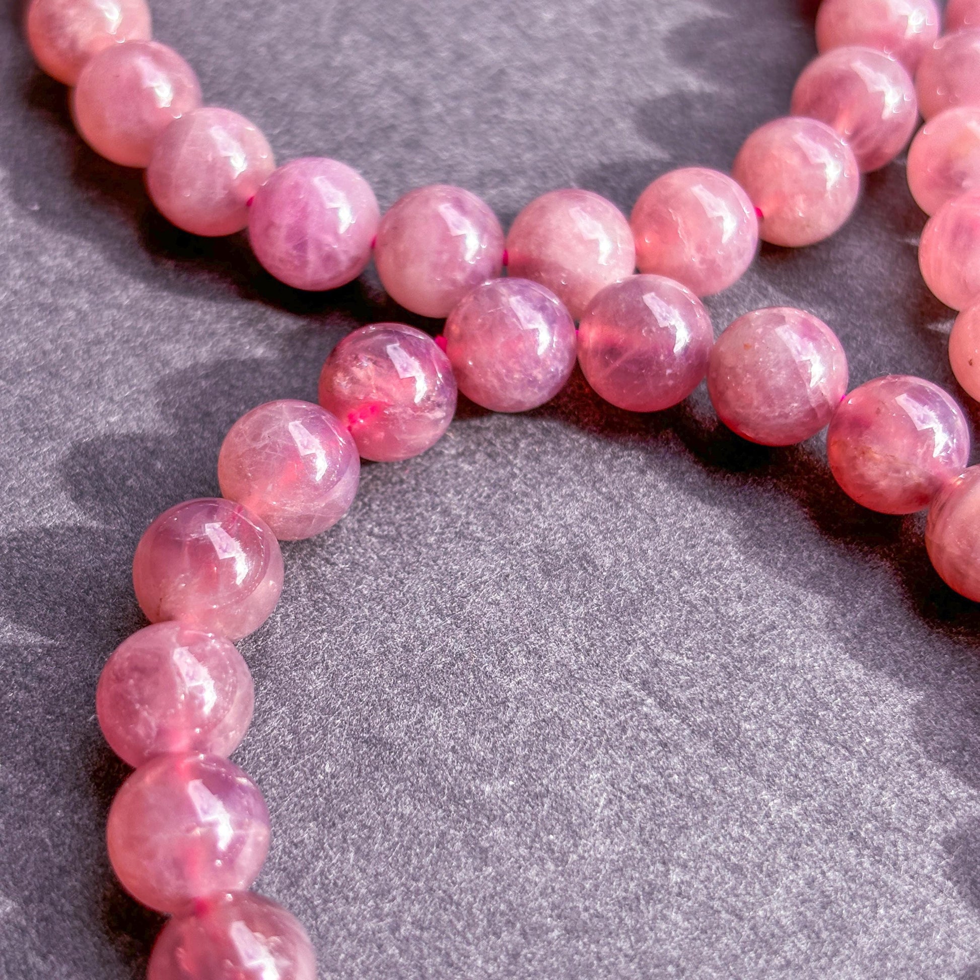 Lavender Rose Quartz Crystal Bracelet - Quartz - Stone of Unconditional Love - Heart Chakra - Handmade Jewelry