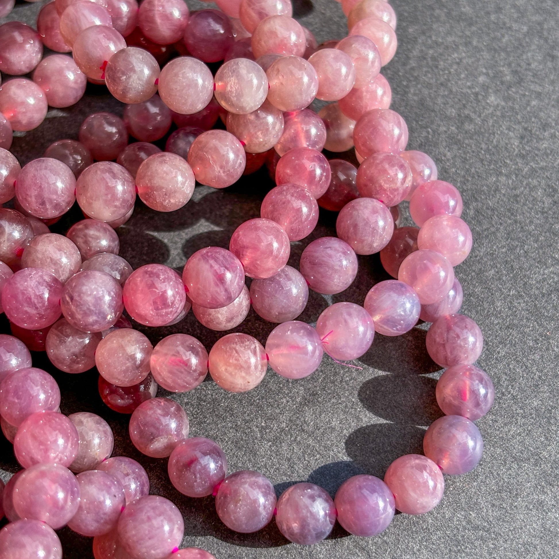 Lavender Rose Quartz Crystal Bracelet - Quartz - Stone of Unconditional Love - Heart Chakra - Handmade Jewelry