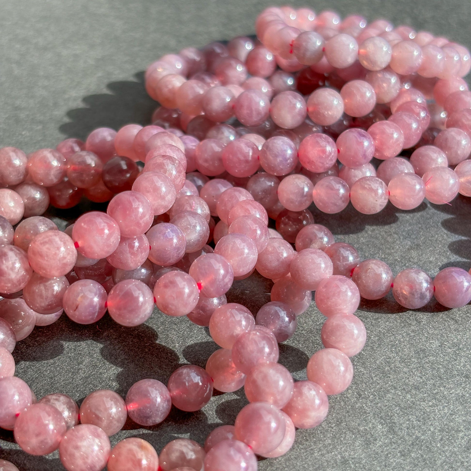 Lavender Rose Quartz Crystal Bracelet - Quartz - Stone of Unconditional Love - Heart Chakra - Handmade Jewelry