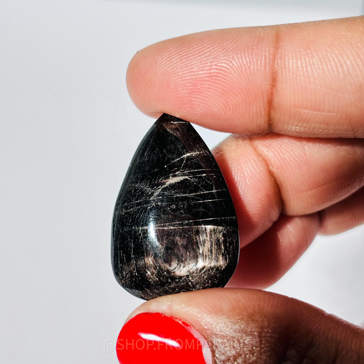 Hypersthene Teardrop Crystal Cabochon
