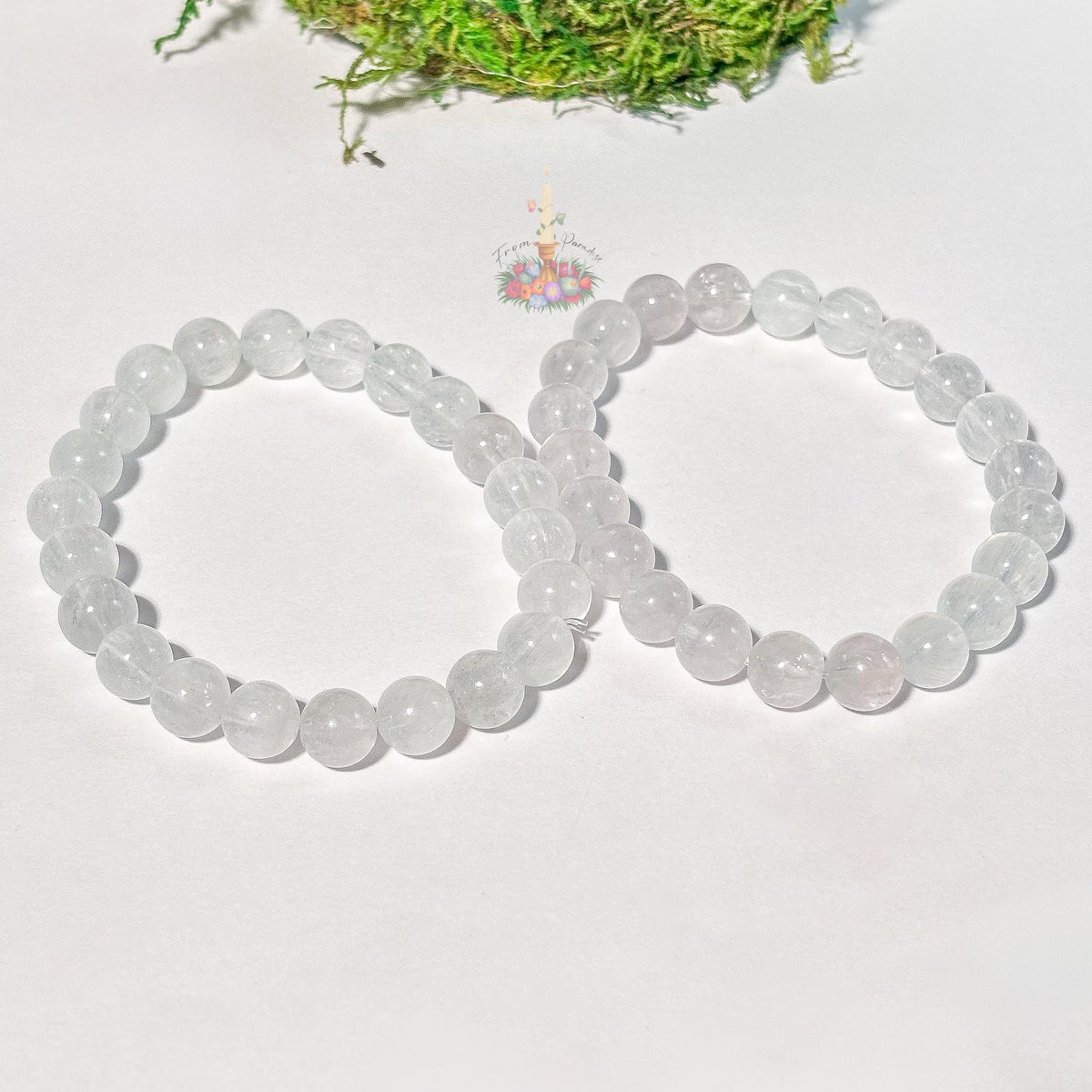 Colorless Fluorite Bracelet: Stone for Clear Vision and Higher Awareness | Uncommon Color | Crystal Jewelry