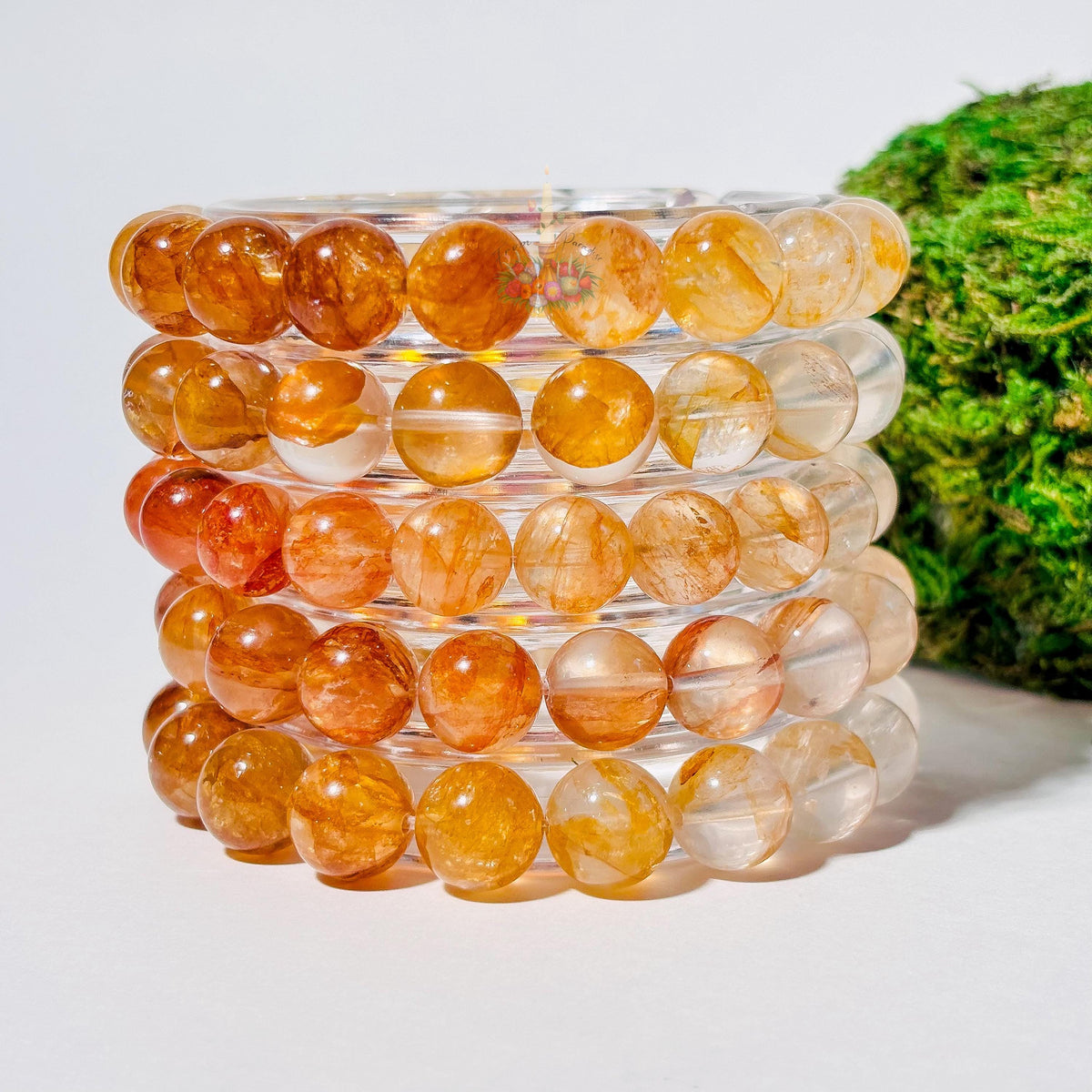 Golden Healer Bracelet Ombre Golden Healer Crystal Bracelet Handmade Jewelry Gift Yellow Hematoid Quartz Gemstone Bracelet Stretch Bracelet