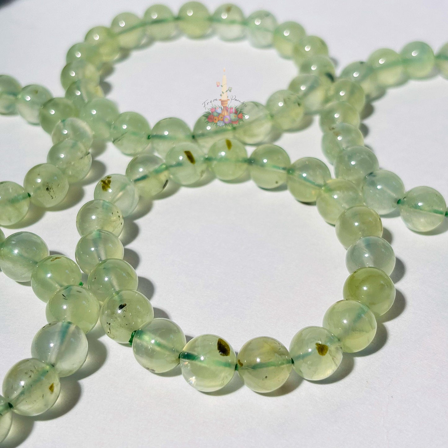 Prehnite Bracelet | Green Prehnite Crystal Bracelet | Gemstone Beaded Bracelet | Stone for Emotional Healing and Inner Peace