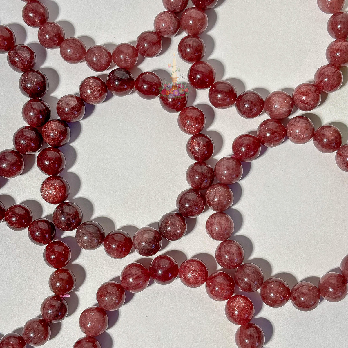 Strawberry Quartz Crystal Stretch Bracelet, Stone for 8mm 9mm 10mm 12