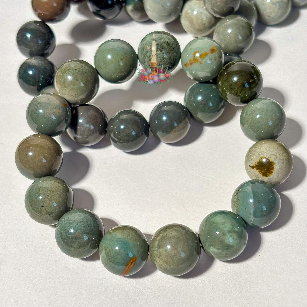 Natural Blue Alashan Agate Bracelet, Smooth Round Bead Stretch Bracelet, Ocean Blue Gemstone Stacking Jewelry, Throat Chakra Crystal Gift