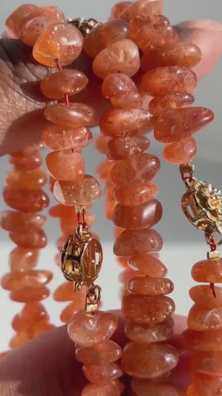 Sunstone Crystal Bracelet Flower Charm Crystal Bracelet