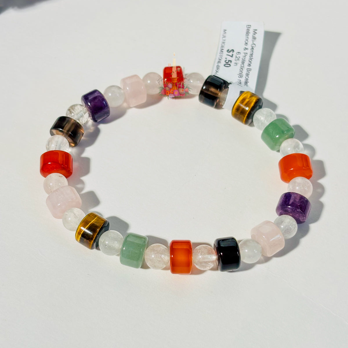 Multi-Gemstone Crystal Bracelet for Balance and Protection featuring colorful beads.