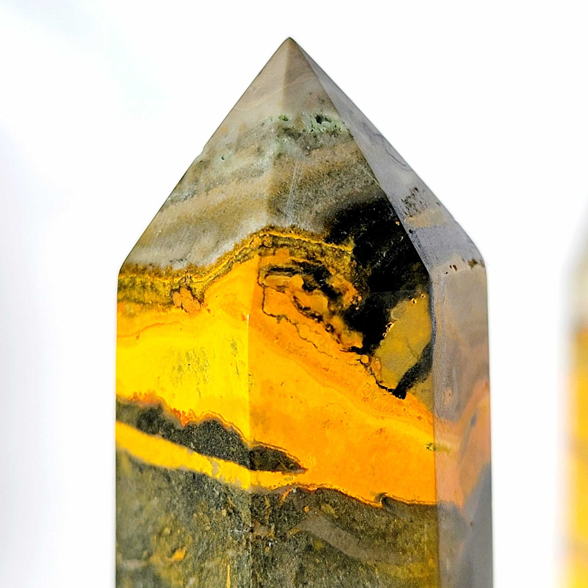 BumbleBee Jasper Crystal Tower: Joy & Happiness