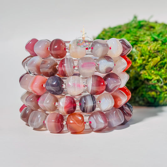 Botswana Agate Crystal Bracelet: Emotional Stability & Resilience