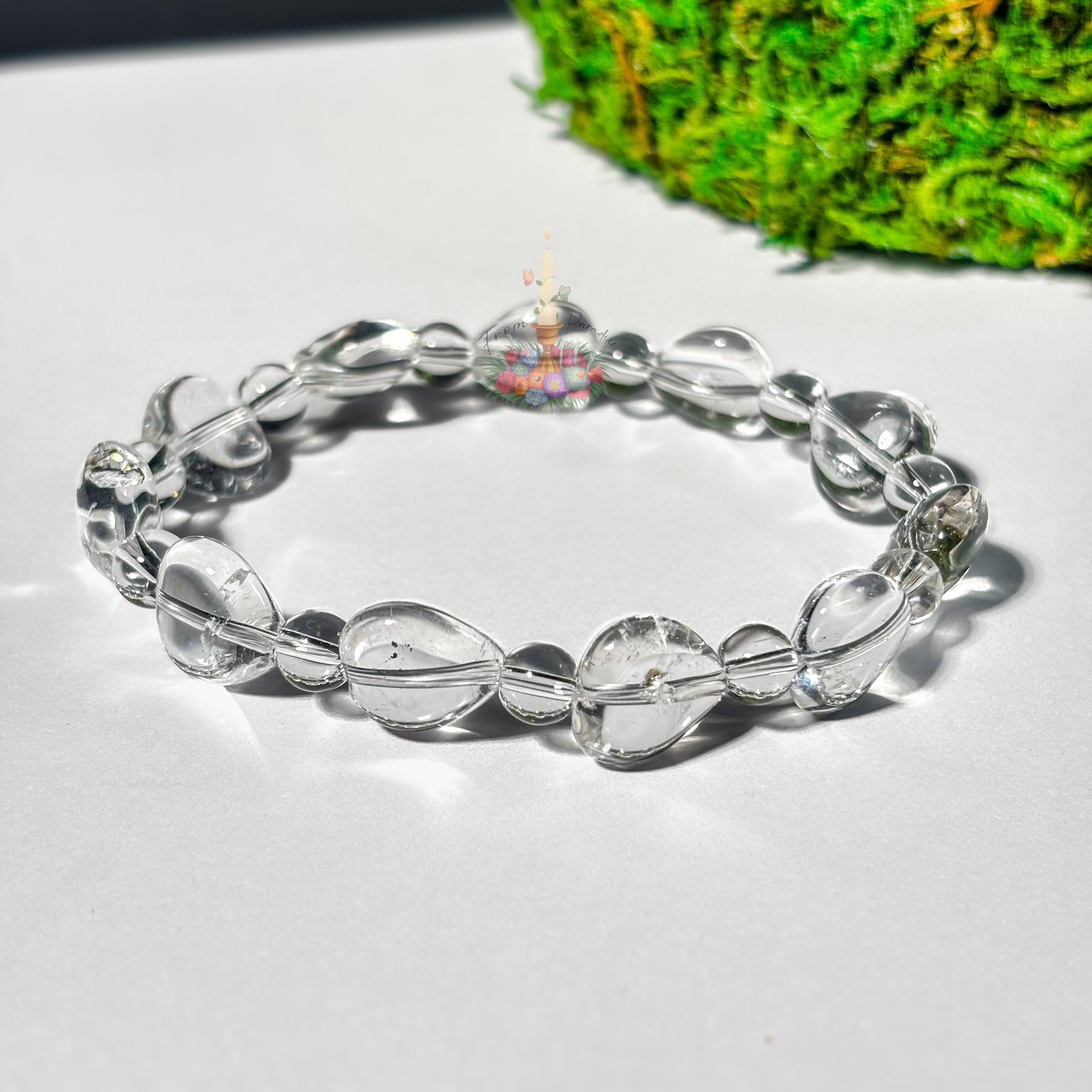 Clear Quartz Heart Motif Bracelet: Love & Harmony