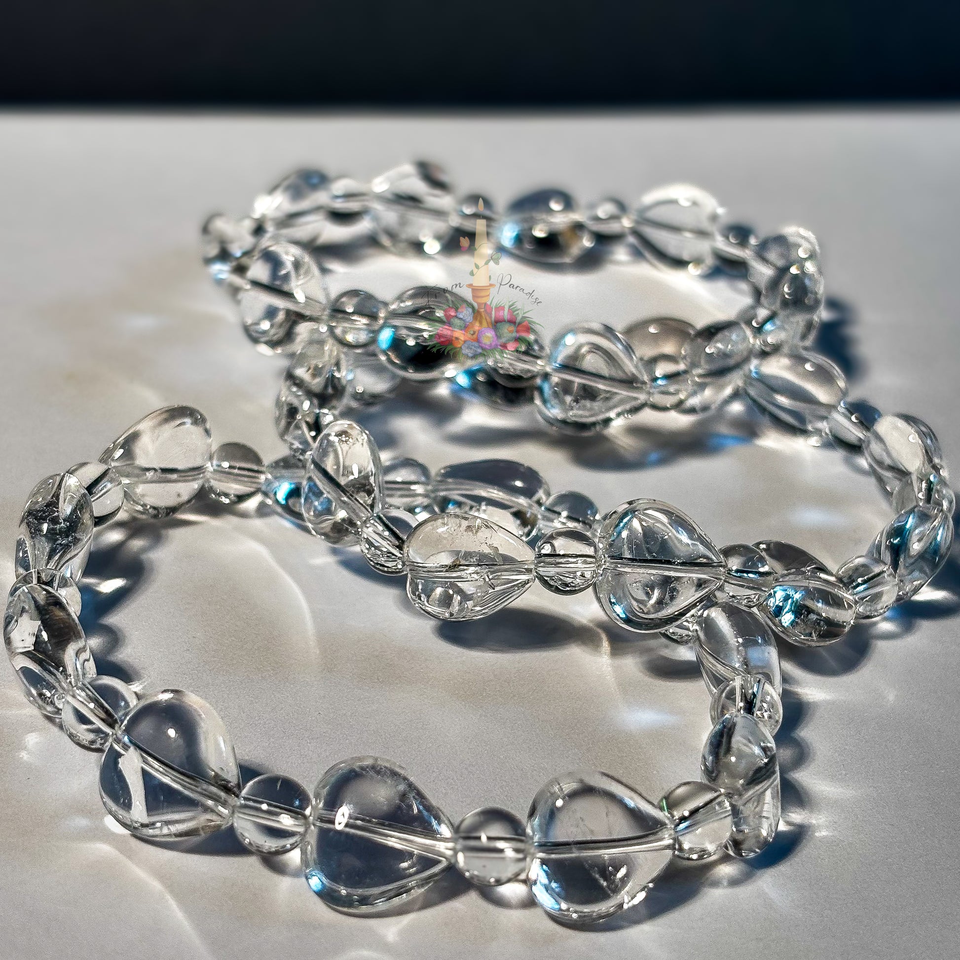 Clear Quartz Heart Motif Bracelet: Love & Harmony