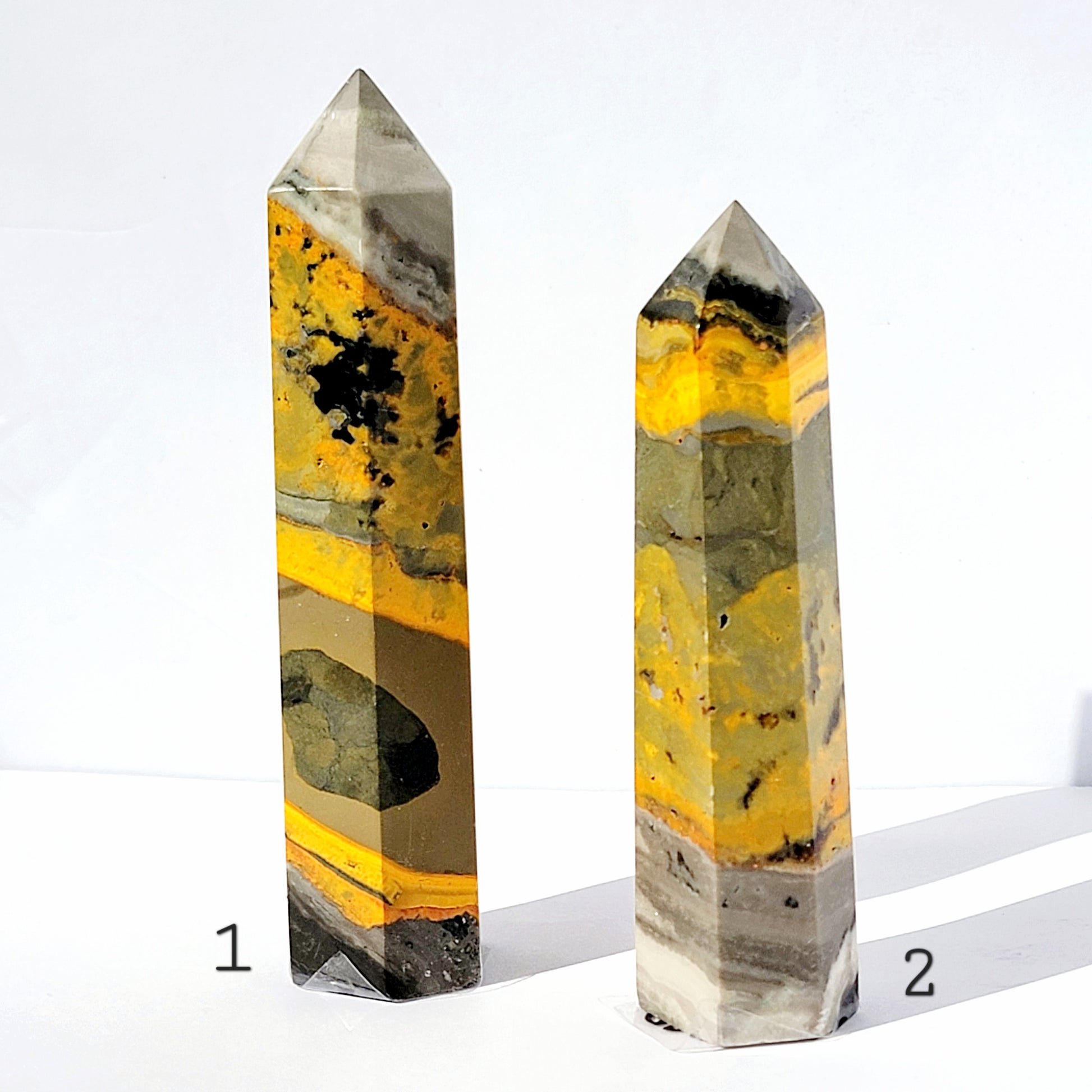 BumbleBee Jasper Crystal Tower: Joy & Happiness