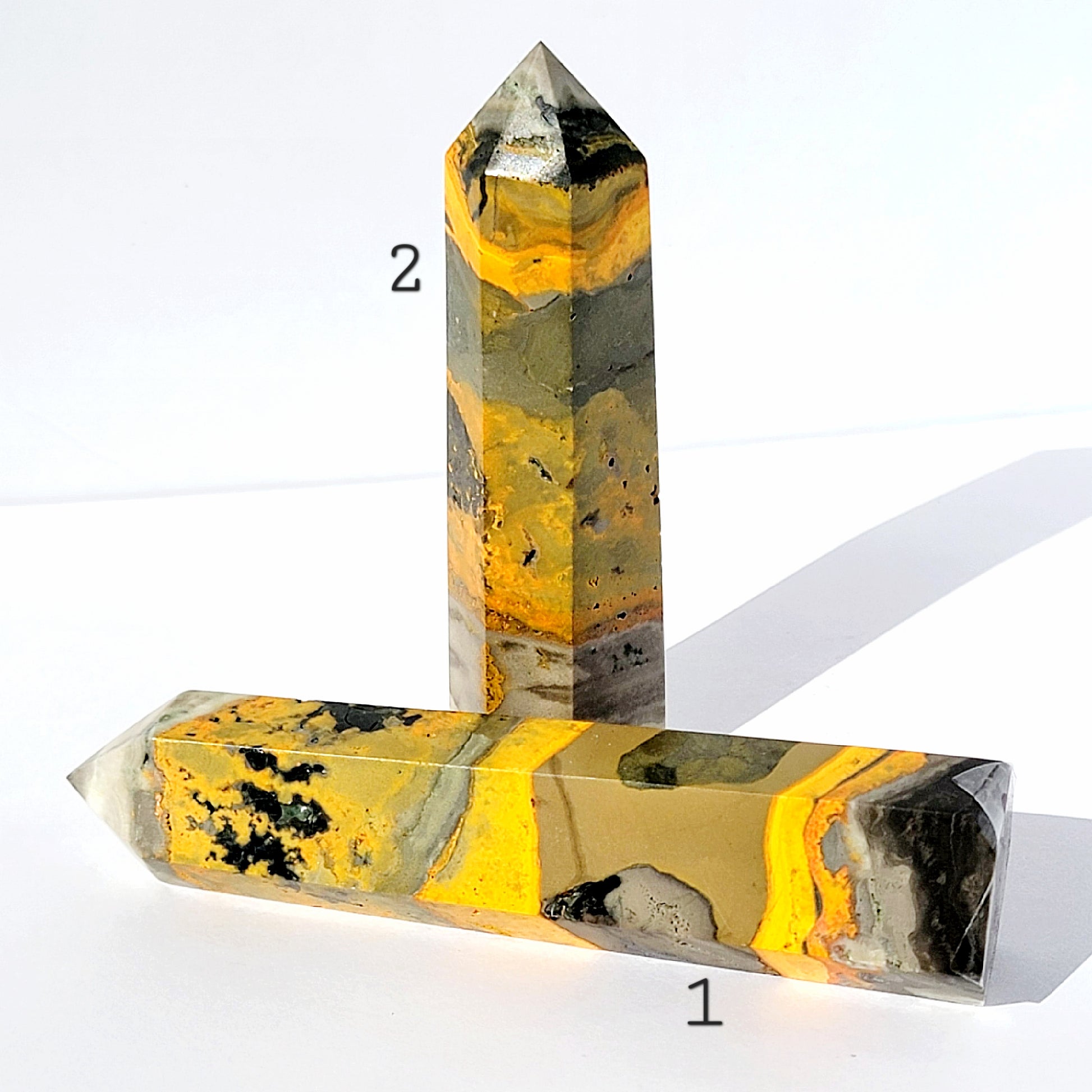 BumbleBee Jasper Crystal Tower: Joy & Happiness