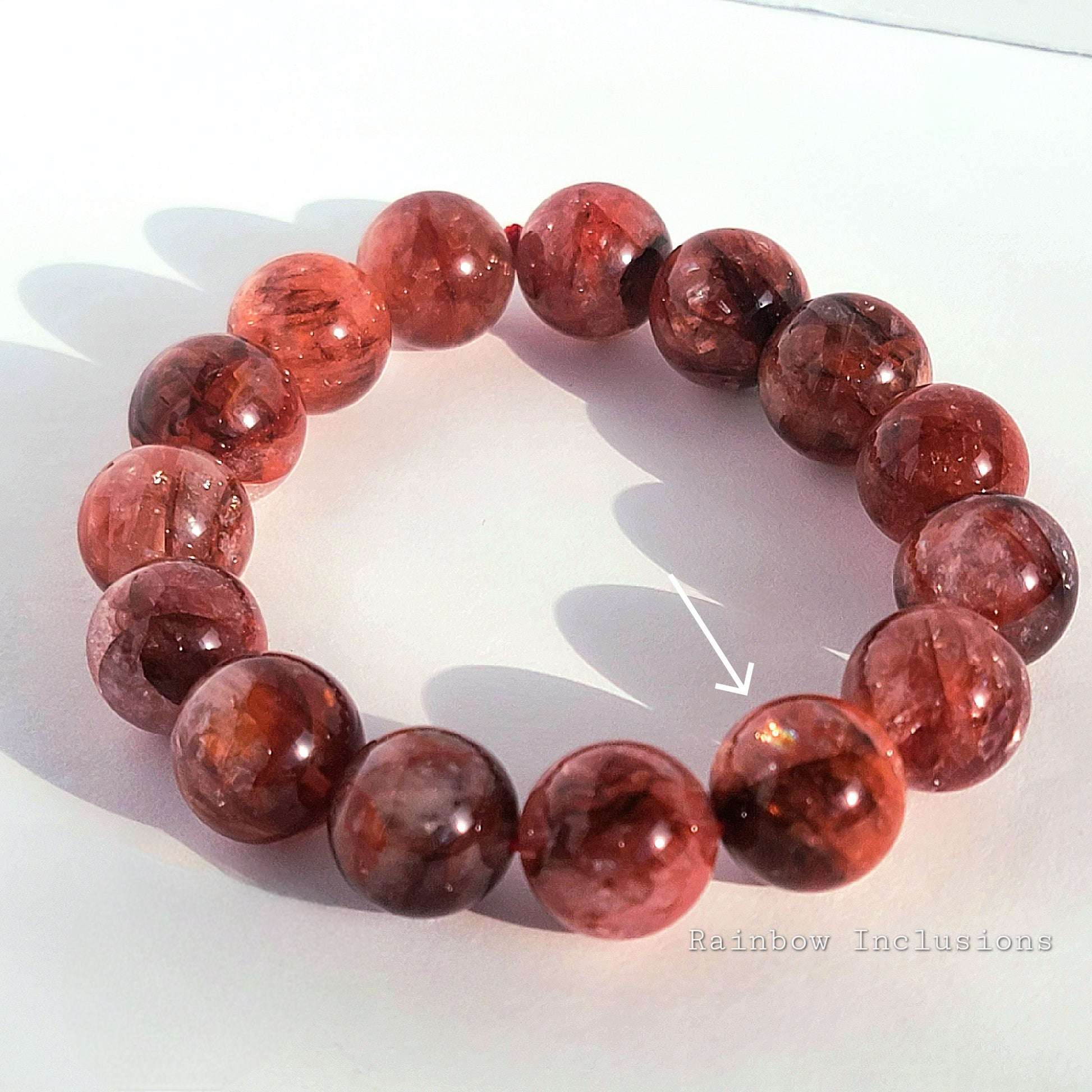 red quartz large bead bracelet