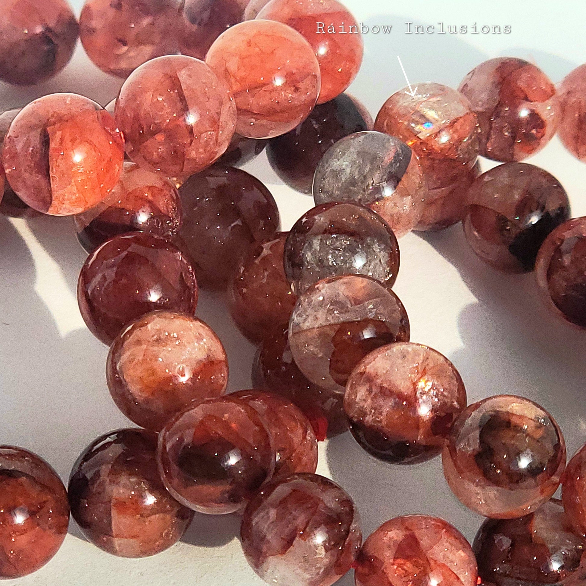 High Quality Fire Quartz Red Hematoid Crystal Bracelet