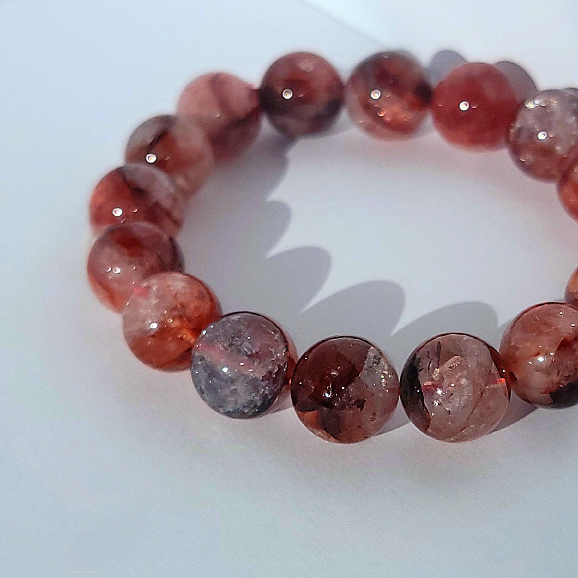 fire quartz with clear quartz bracelet