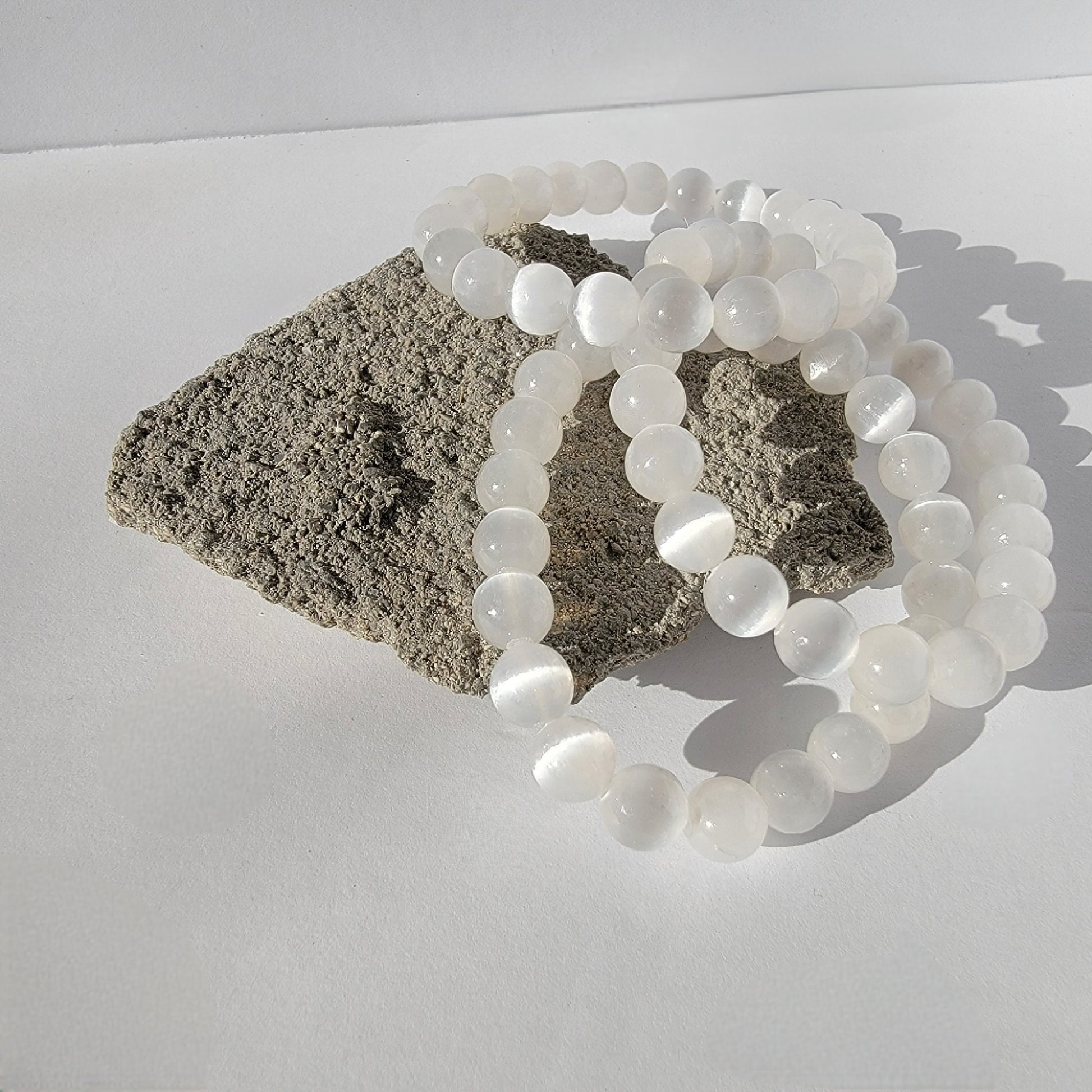 Selenite Satin Spar Crystal Jewelry Bracelet