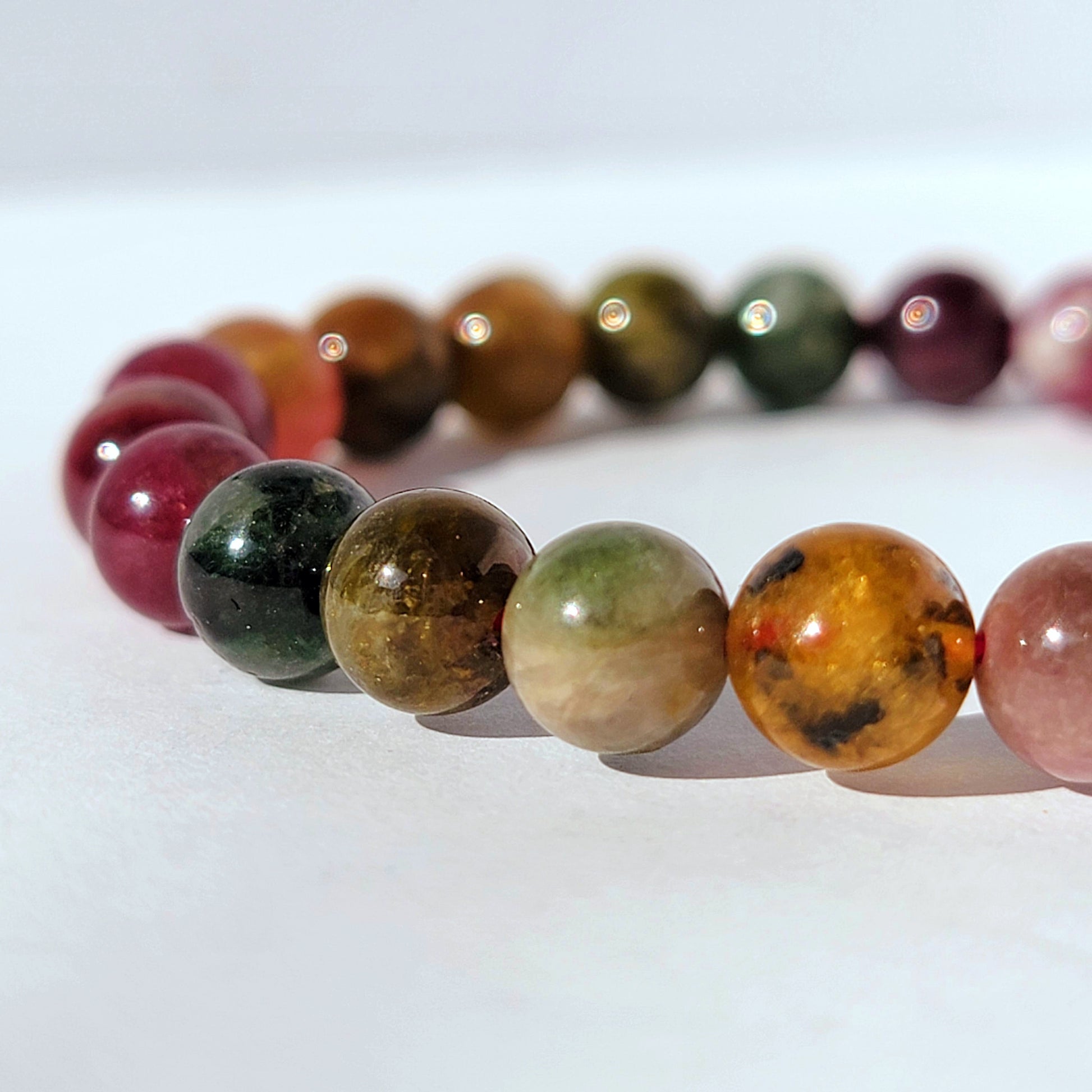 Mixed Tourmaline Gemstone Stretch Bracelet