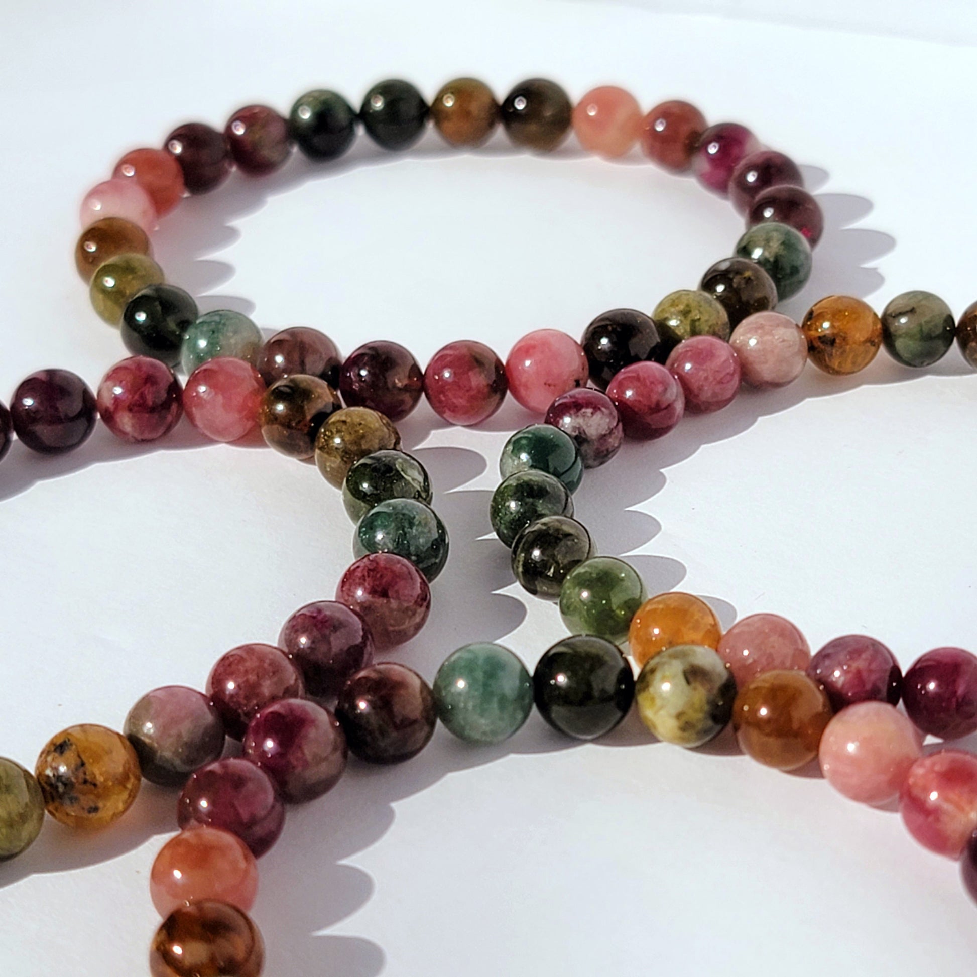 watermelon tourmaline crystal womens bracelet